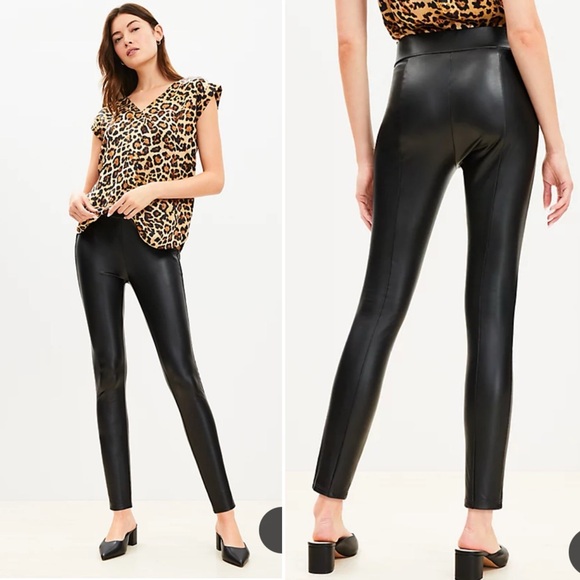 LOFT Faux Leather Leggings - Picture 1 of 6